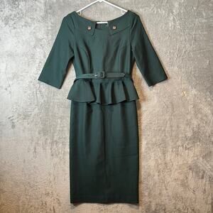 Vintage Diva The Irene Pencil Dress in Green Size Small Retro Pinup Girl 40s 50s